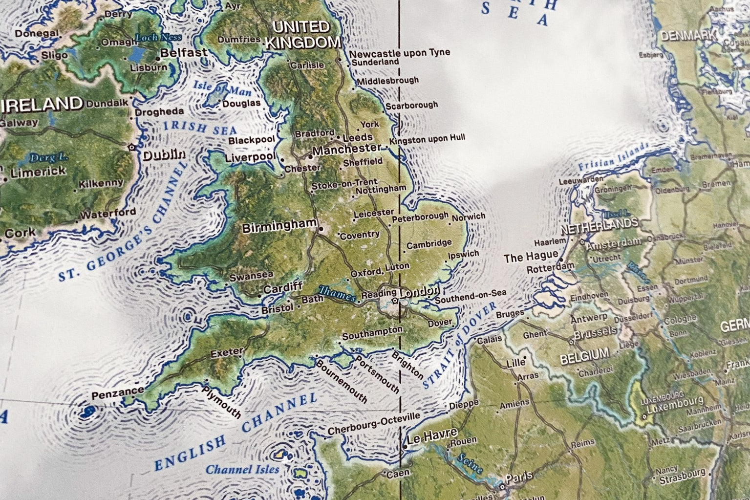Europe coastline wall map