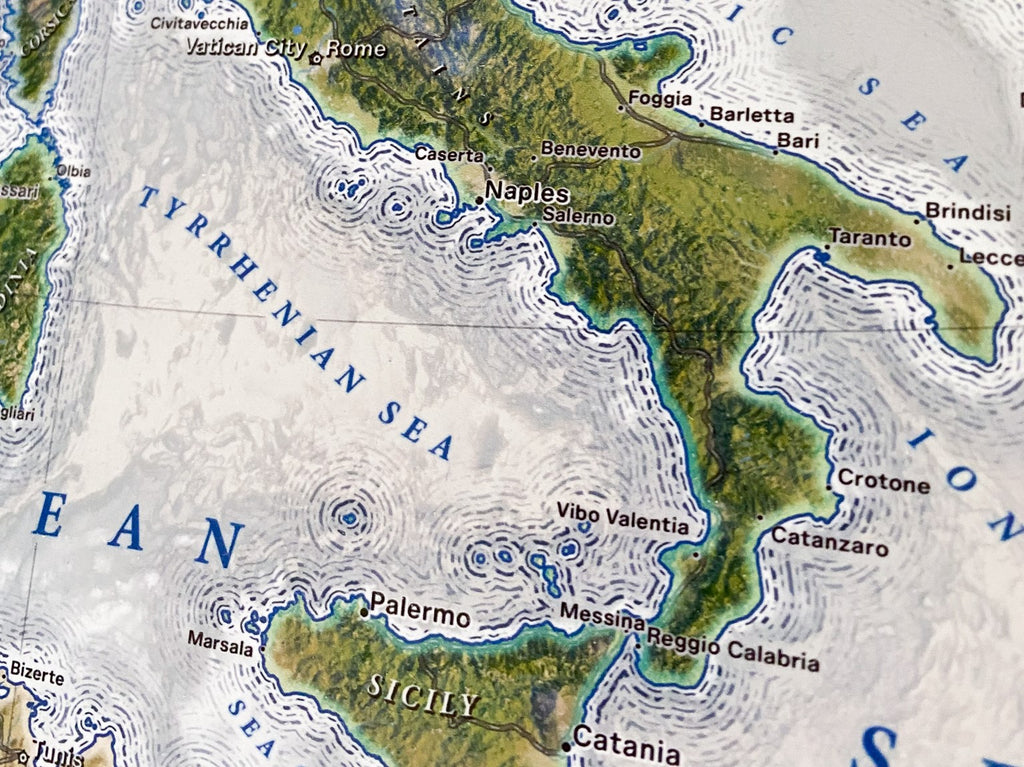 Tyrrhenian sea map