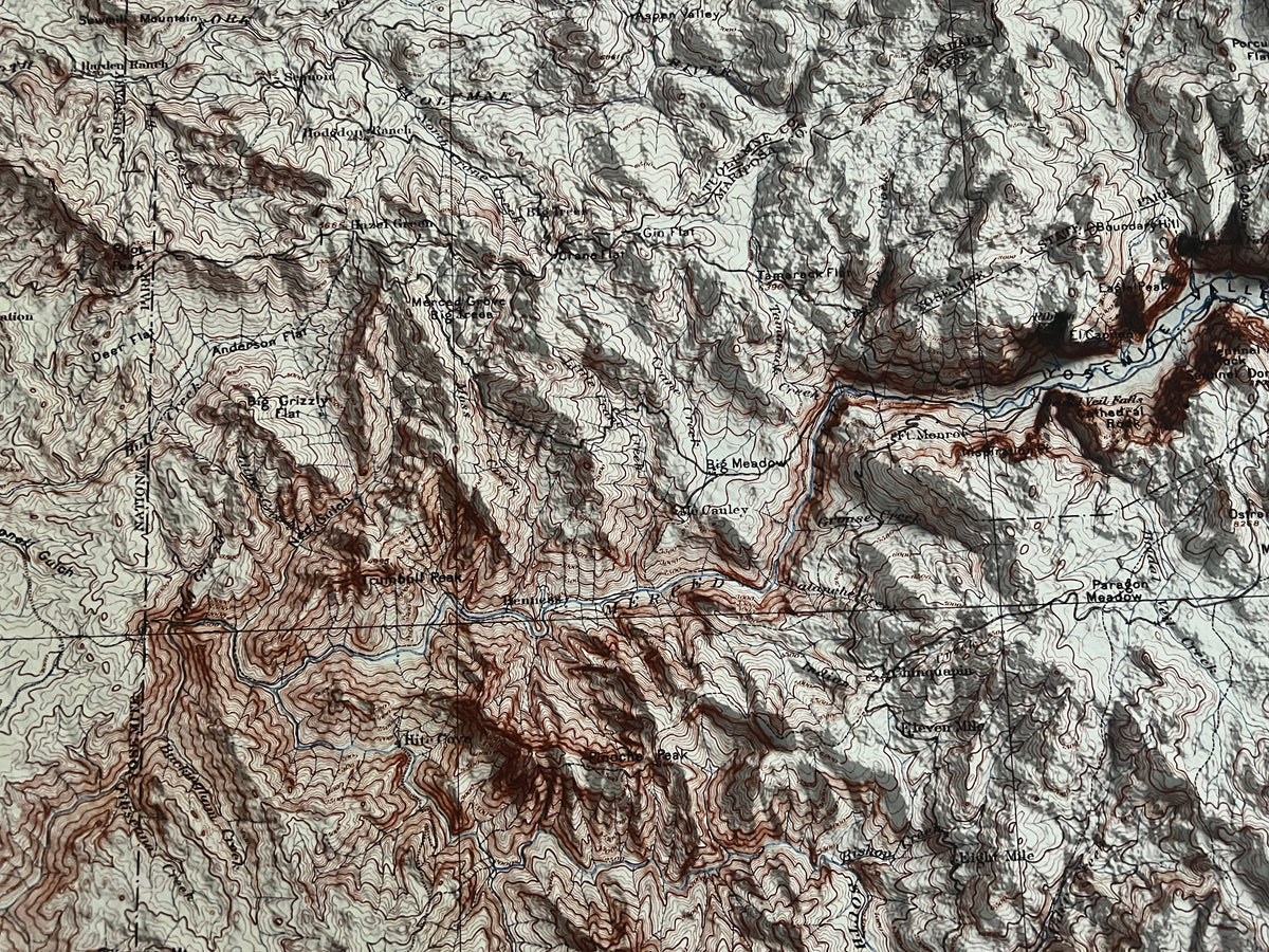 Shaded Relief Map of Yosemite – GeoJango Maps