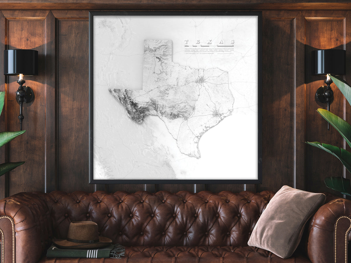 Elavation Map Example Texas Relief Map - Topographic Elevation Map with Shaded Relief ...