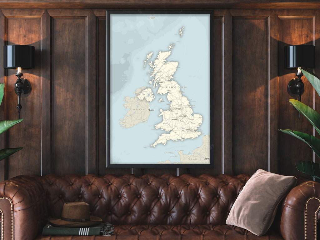 Map of England Framed