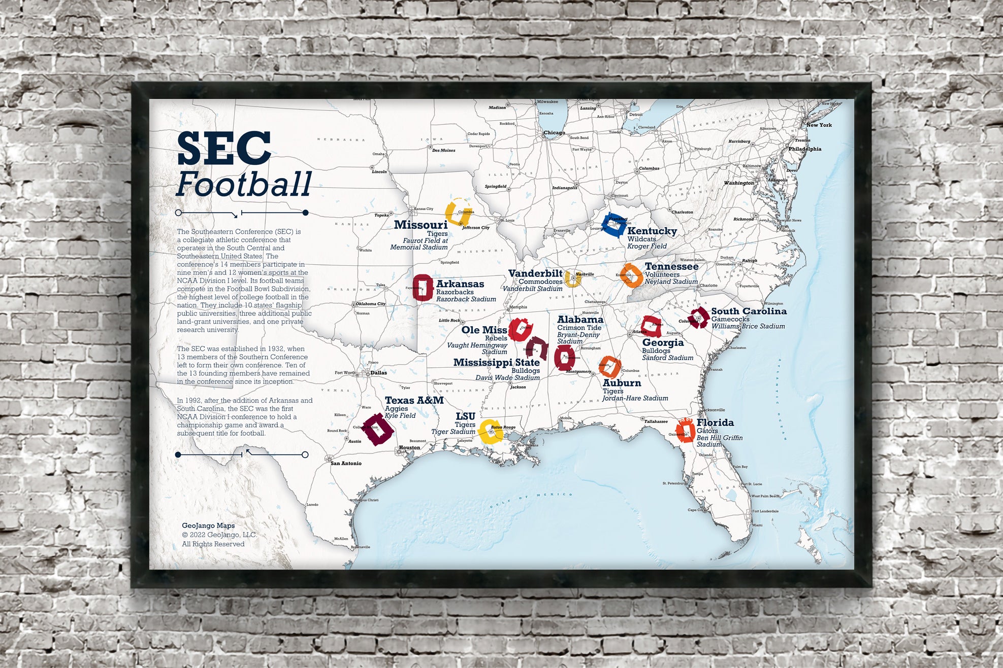 college football map by conference