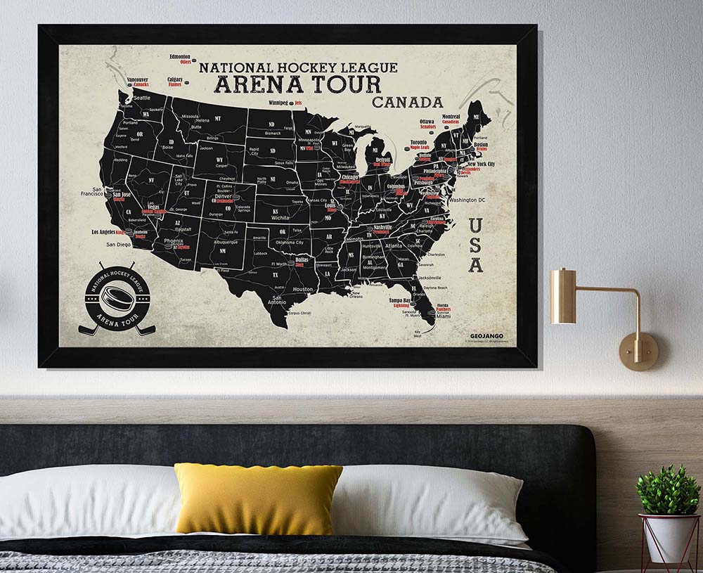 NHL Teams Map, NHL Hockey Teams – GeoJango Maps