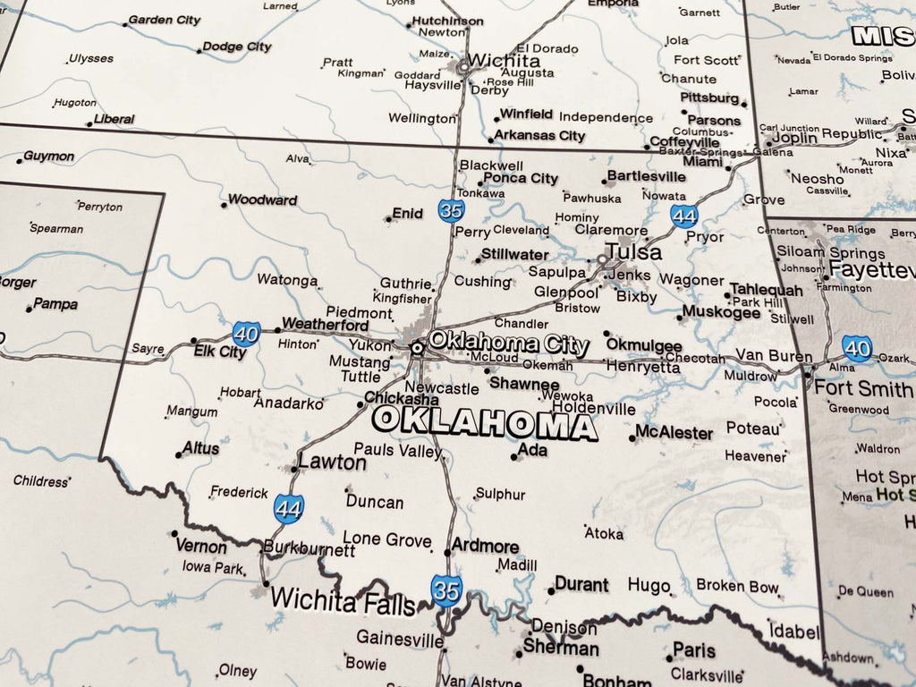 detailed map of oklahoma