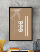 dfw airport print map wall art