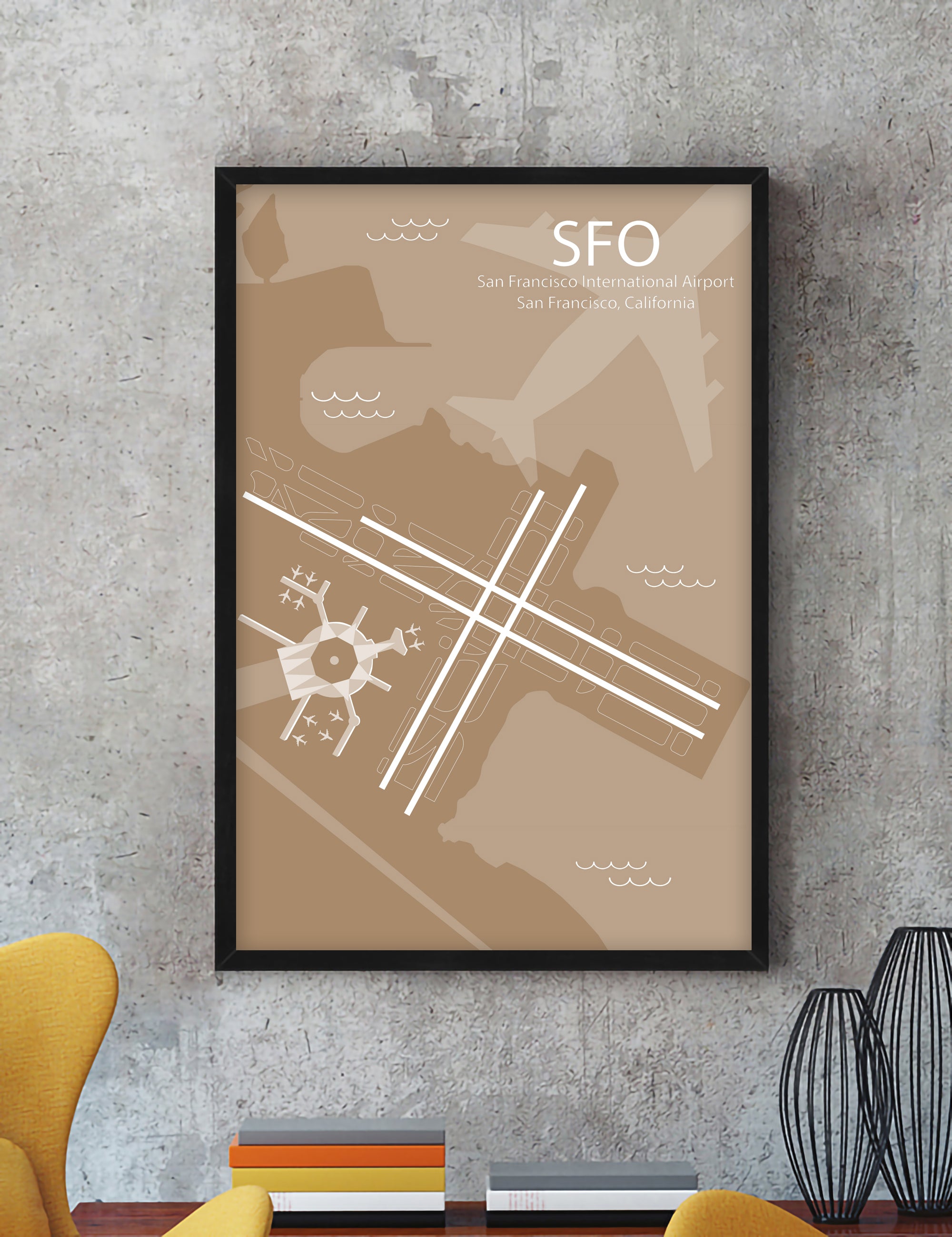 framed sfo print