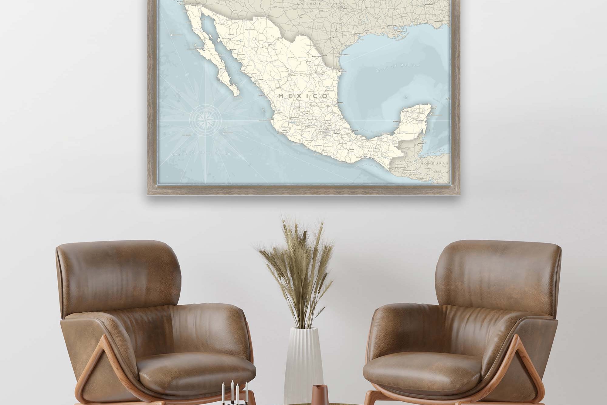 Map of mexico wall art