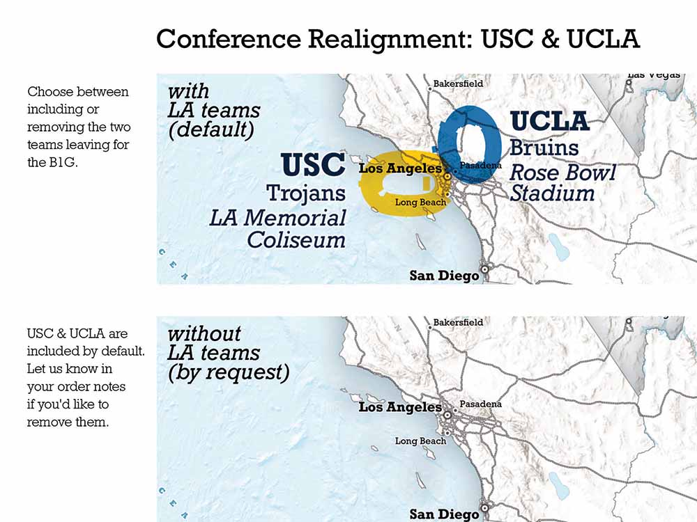 Cal Pac Conference Map PAC 12 Teams, College Football Map – GeoJango Maps