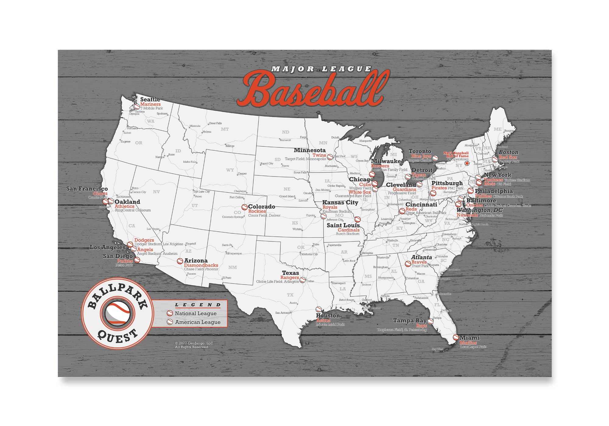 Amazoncom Major League Baseball Pushpin Map  Mark your travels to your  favorite MLB baseball stadiums  Sports Decor  Perfect for the baseball  fan  Includes PushpinsBeige 36x24 Sports  Outdoors