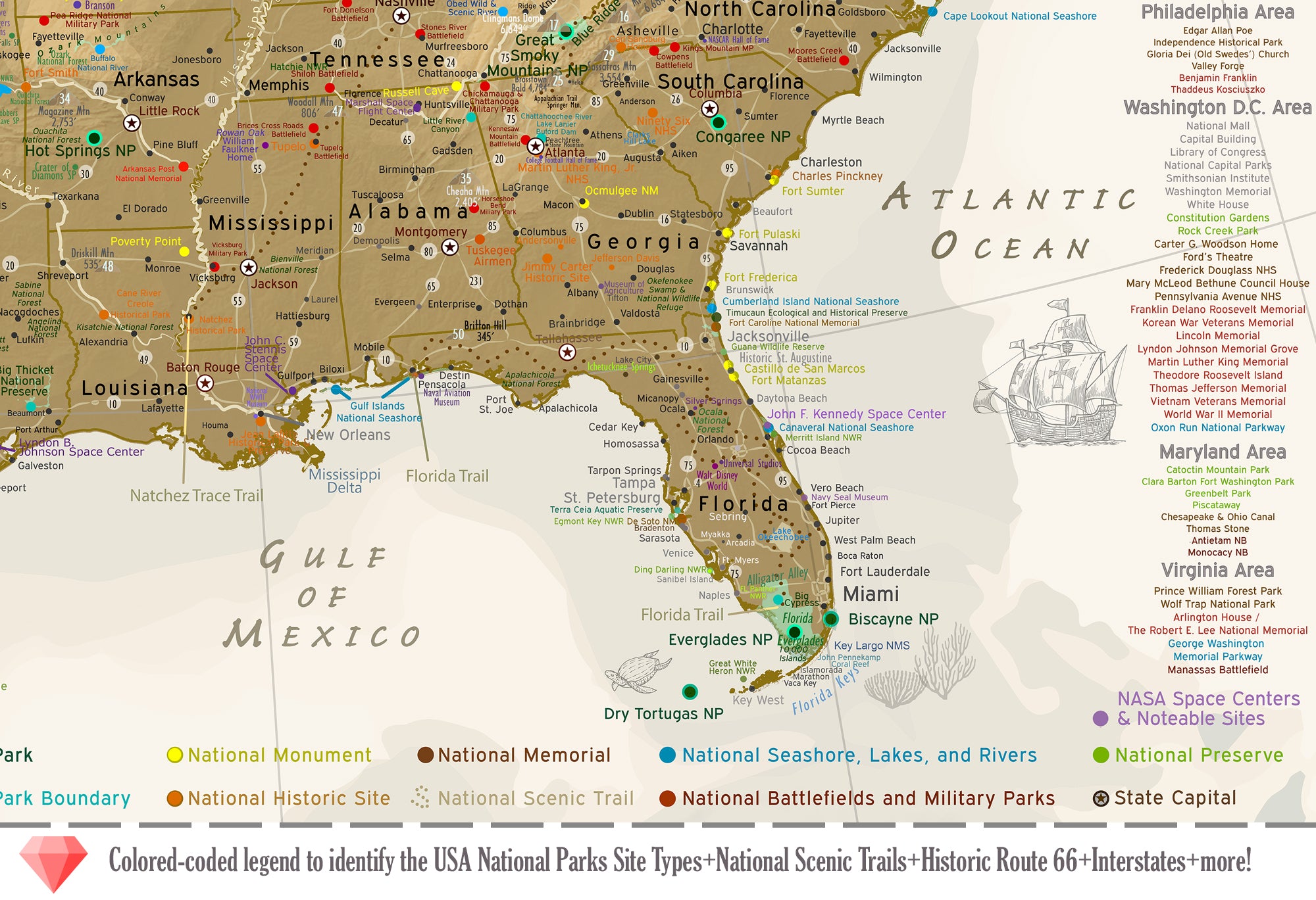 map of the southeast