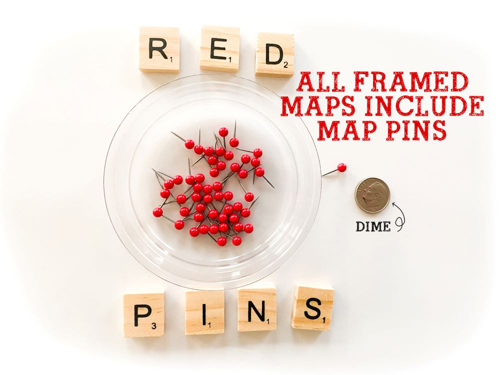 red push pins sports maps