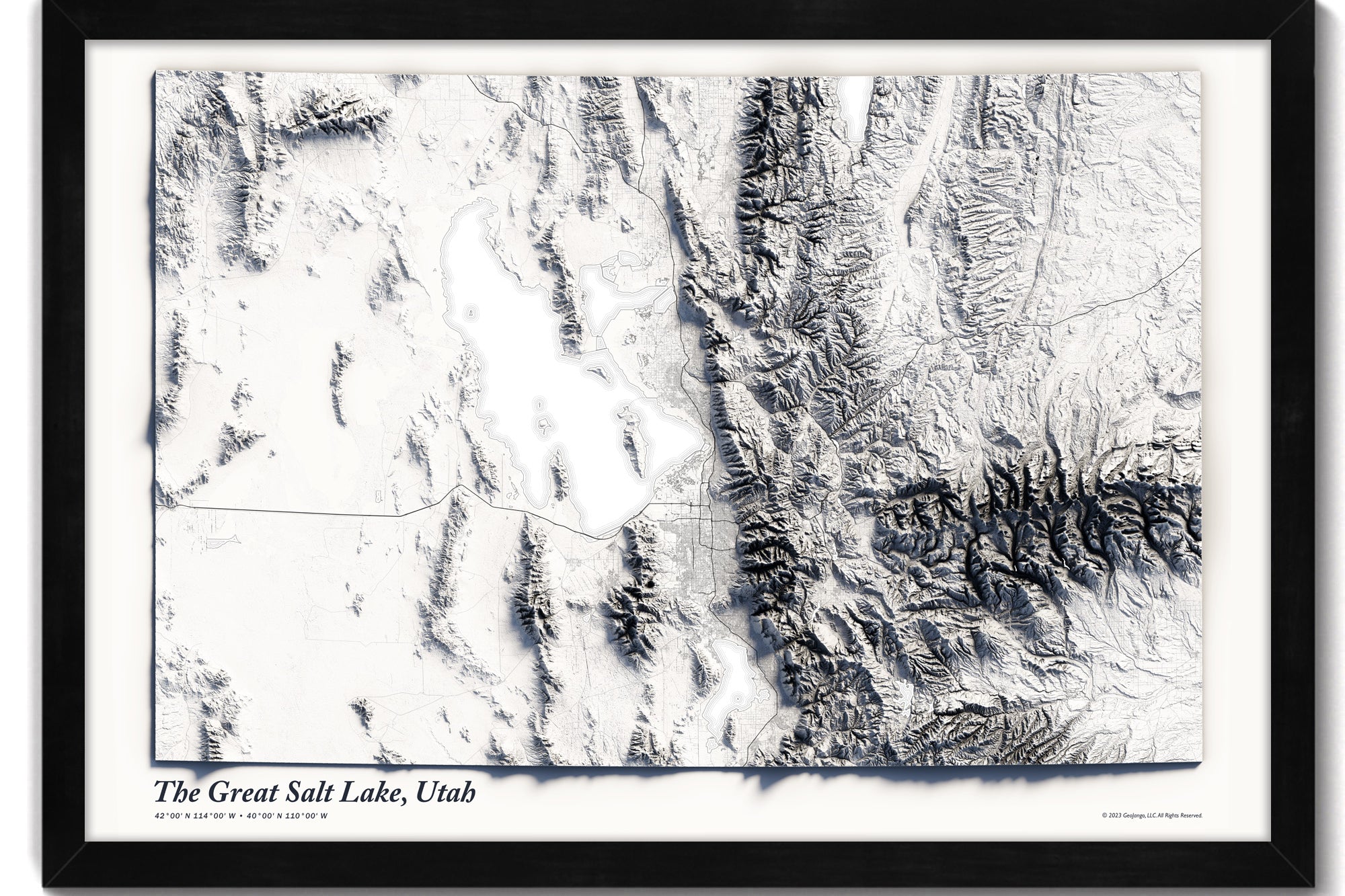 Map of the great salt lake elevation
