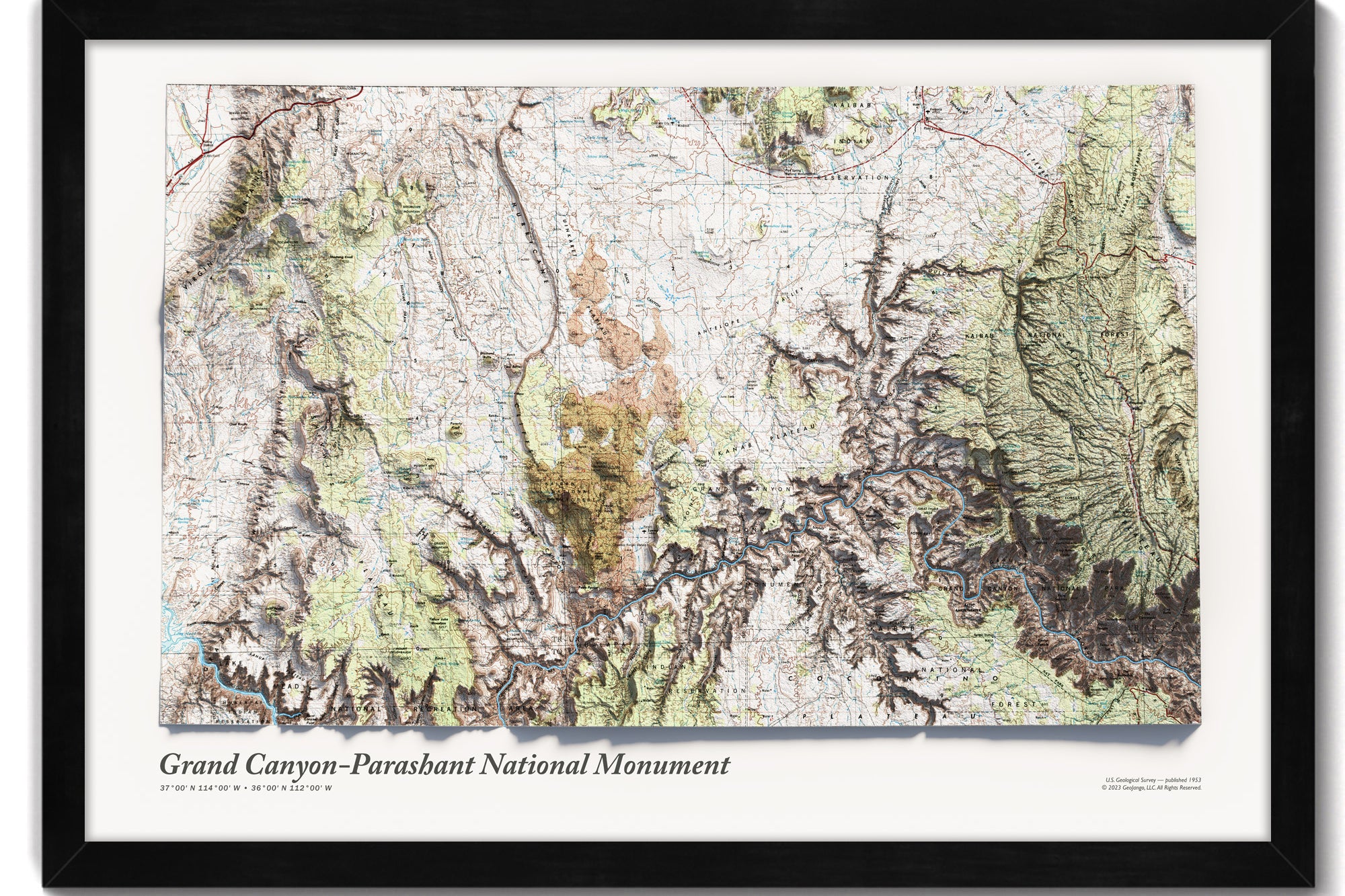 USGS topo map grand canyon 3d