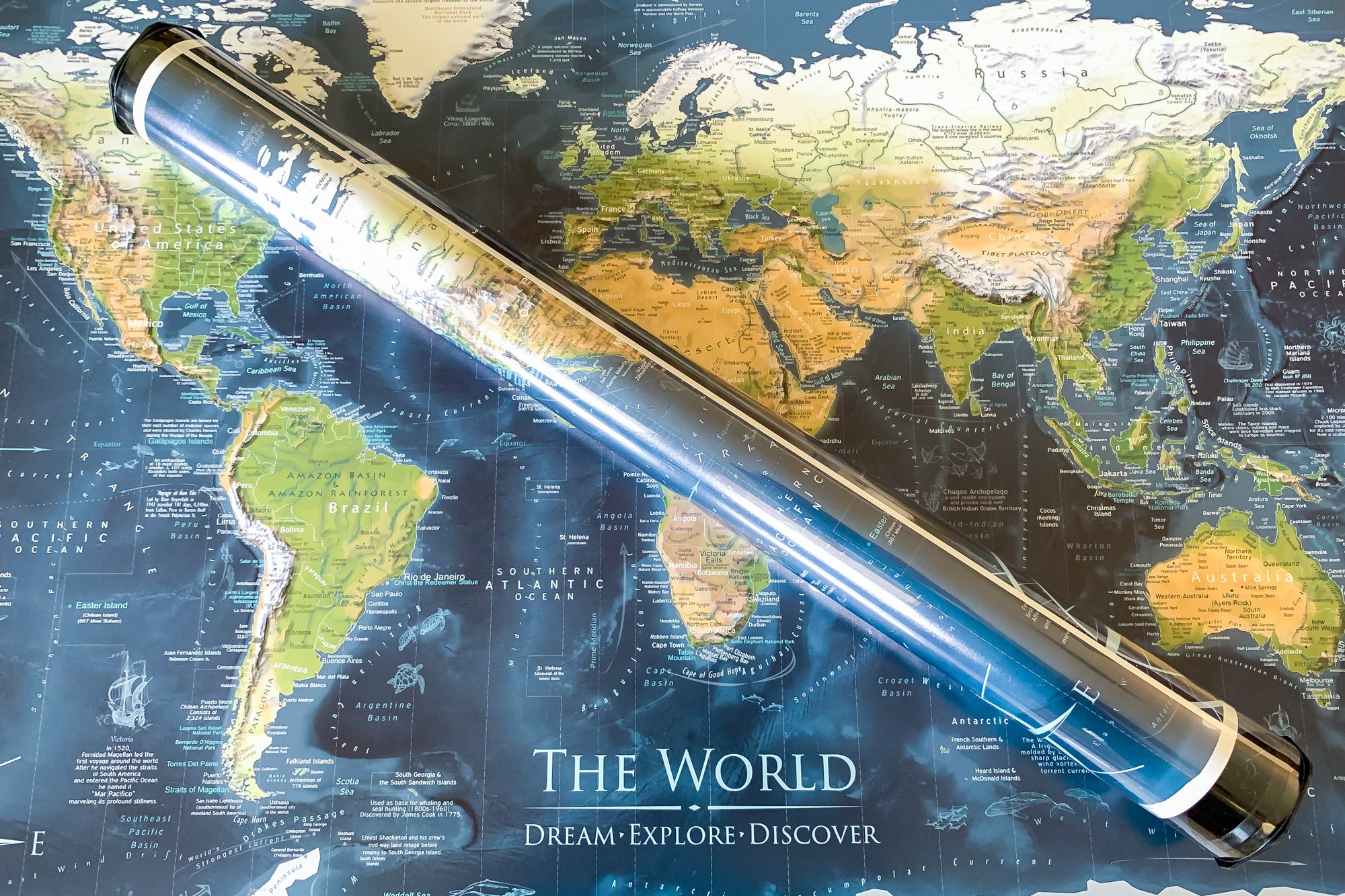 Voyager world map print