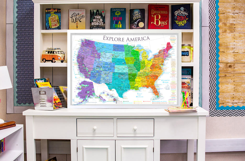 USA map for classrooms