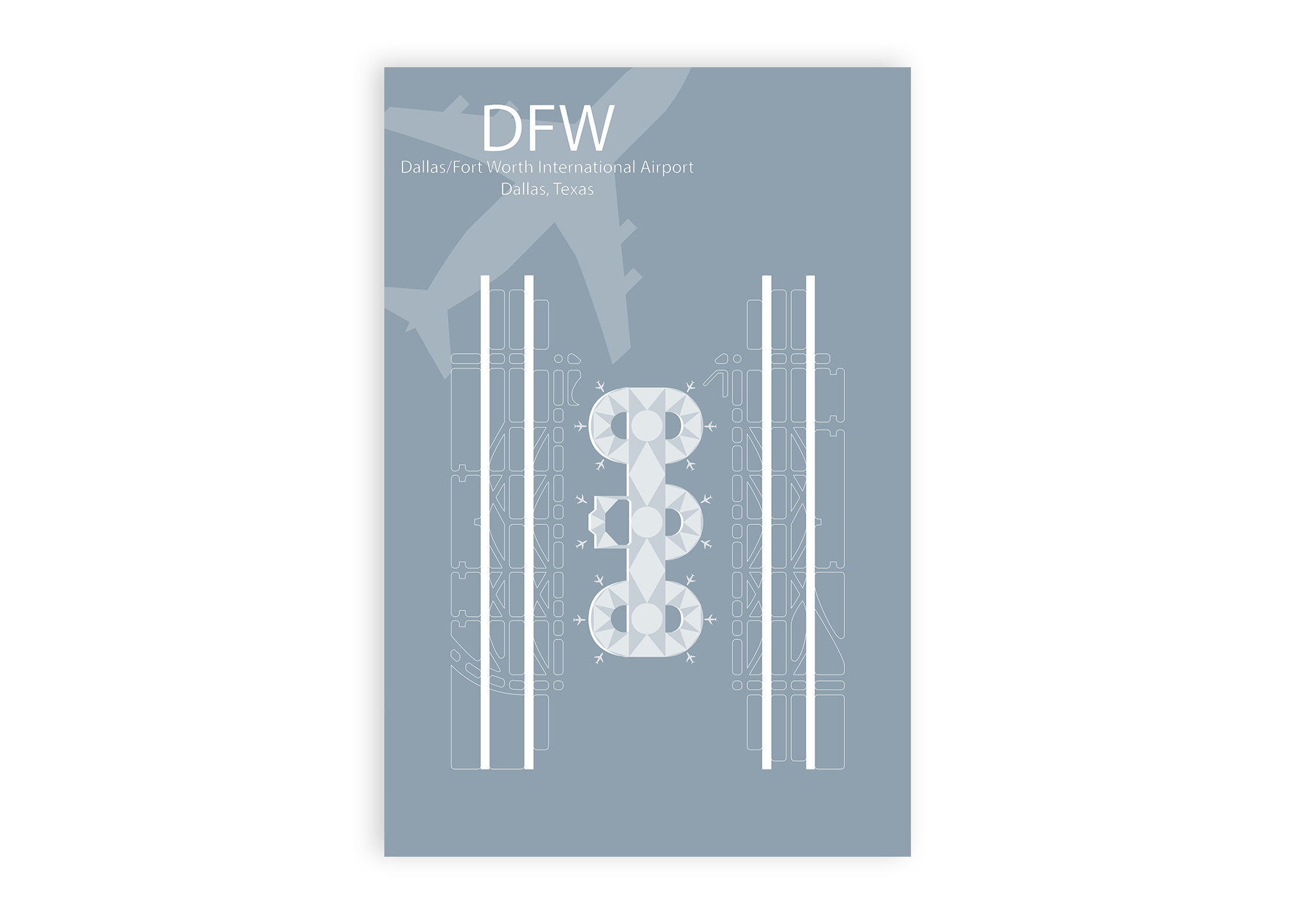 DFW - Dallas-Fort Worth Airport Runway Map – GeoJango Maps
