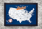 Baseball Map Decor
