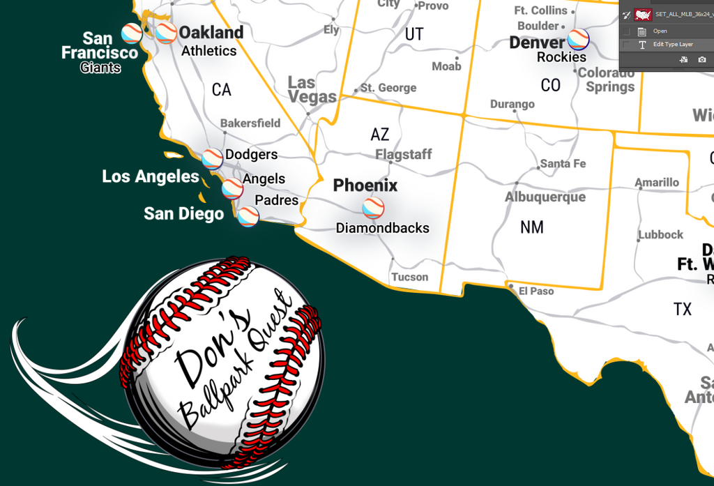 baseball map decor