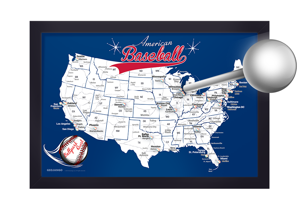 Baseball Map with pins