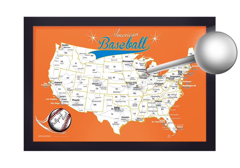 Baseball Stadium Map - Framed - Miami Marlins – GeoJango Maps