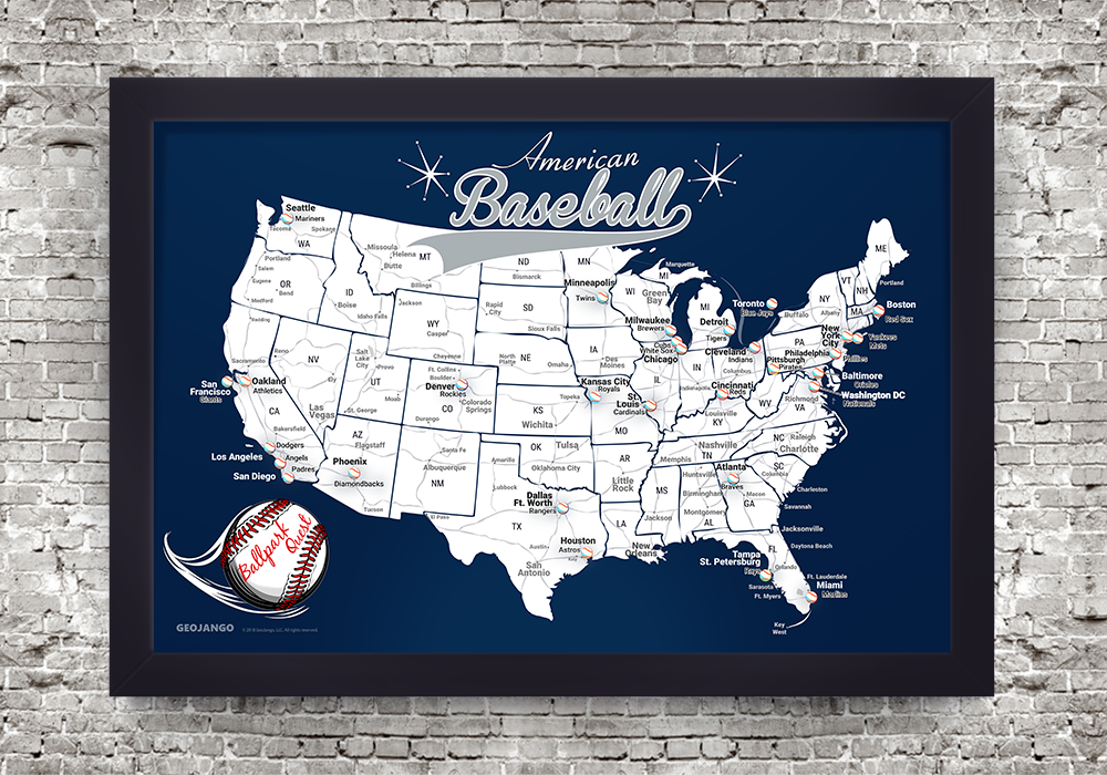 125th ANNIVERSARY　USA BASEBALL MAP パズル 125th ANNIVERSARY USA BASEBALL MAP パズル MLB USA Baseball Map 500