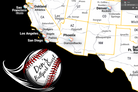 framed mlb stadium map