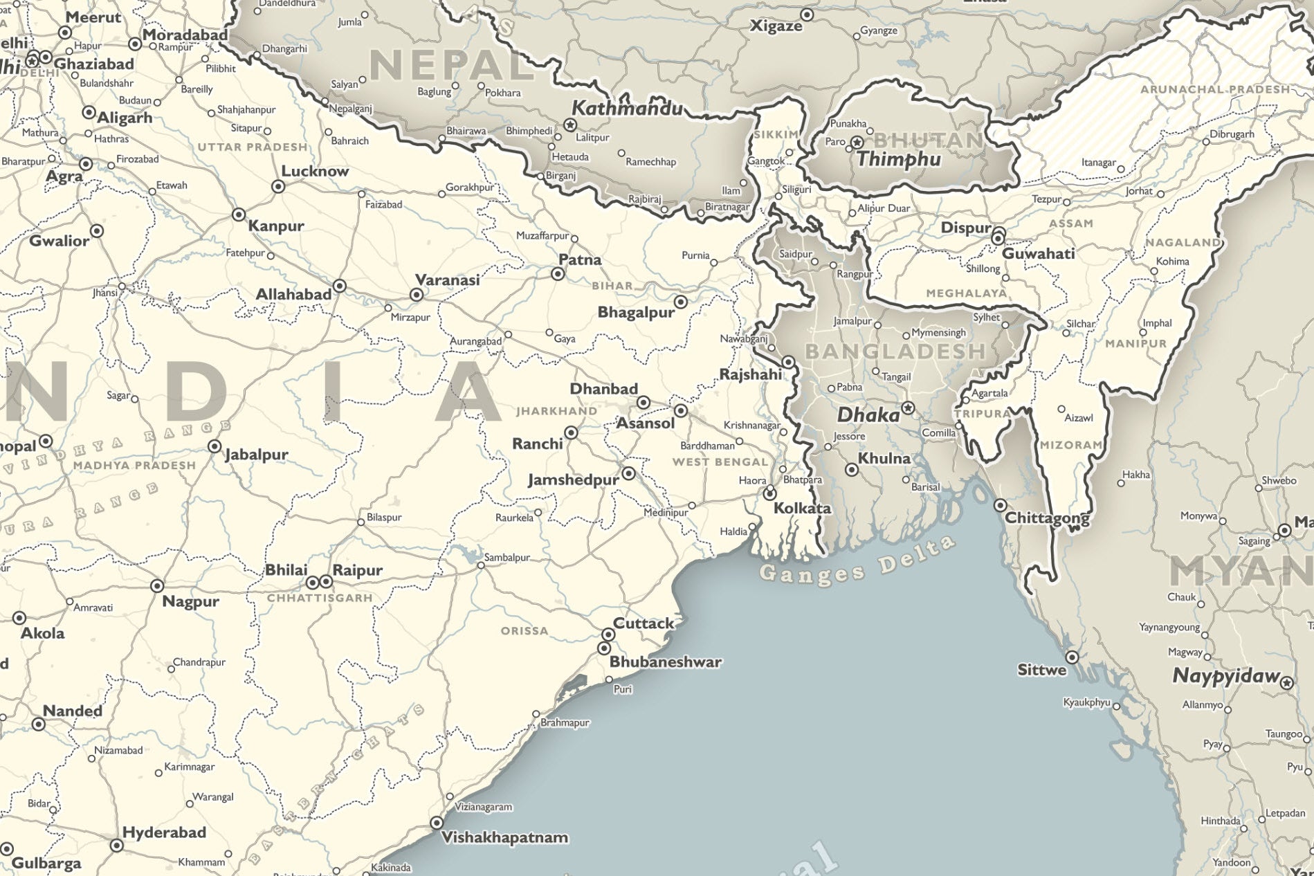 eastern map of india