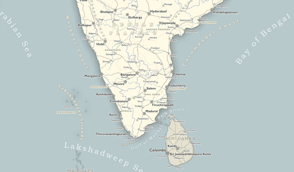 southern india map