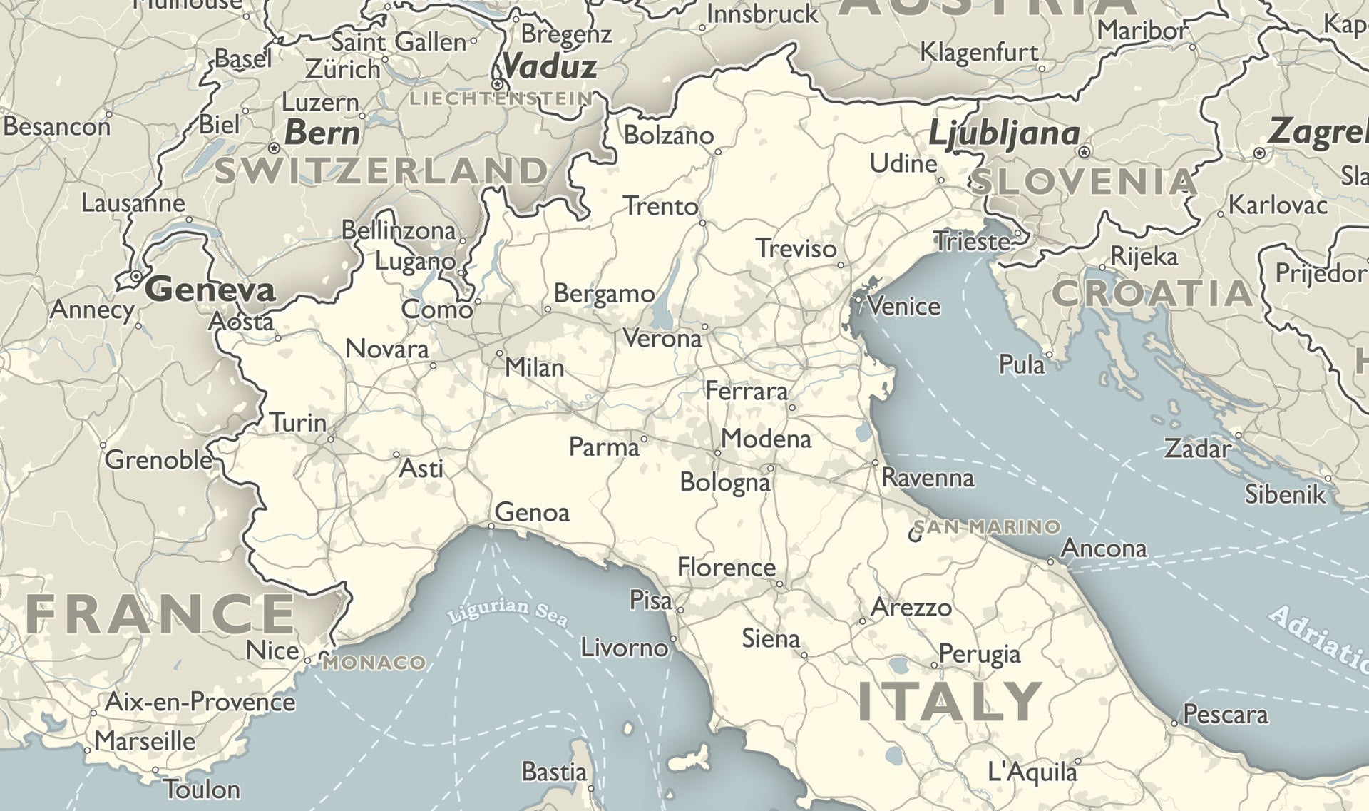 Wall Map Of Italy , Amazon.com: Laminated Maps Of Italy – UWUBP