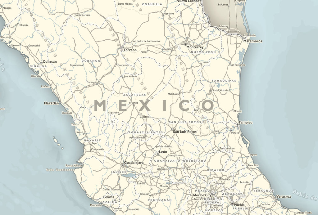 detailed map of mexico states and capitals