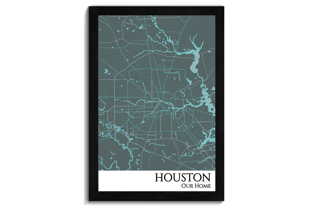 Houston Texas City Push Pin Map – GeoJango Maps