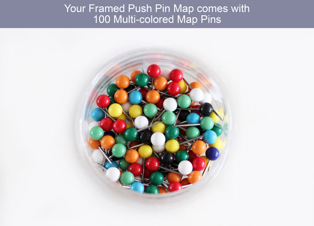world map push pins