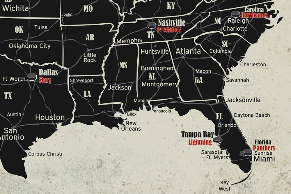 hockey map southeast