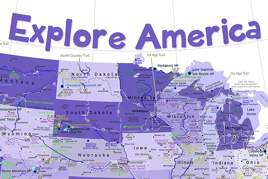 kids map of the united states