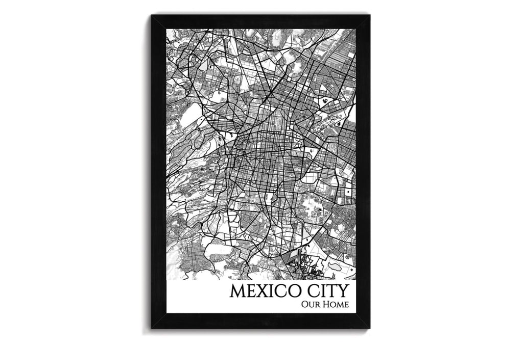 mexico city map wall art