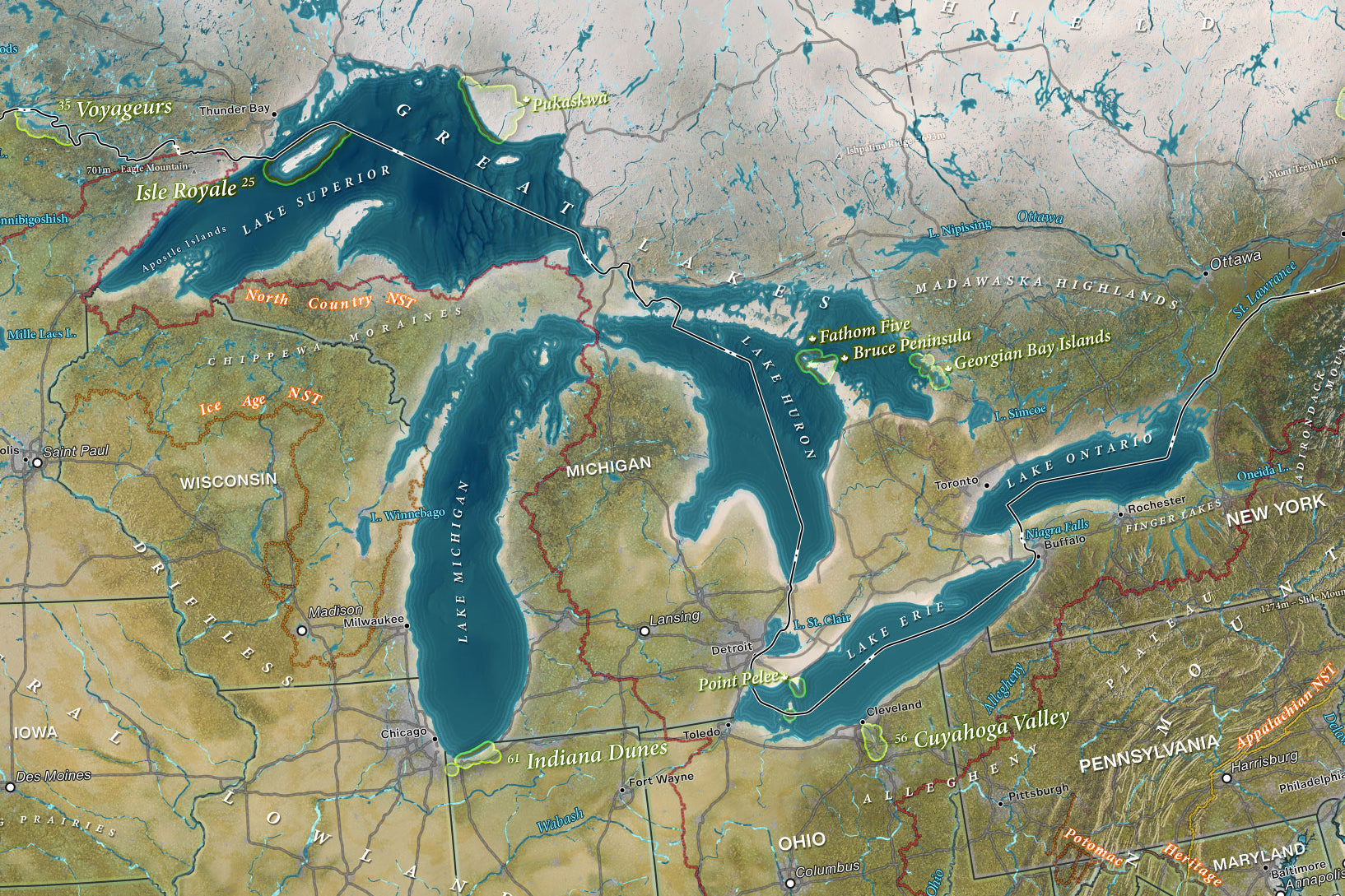 great lakes map