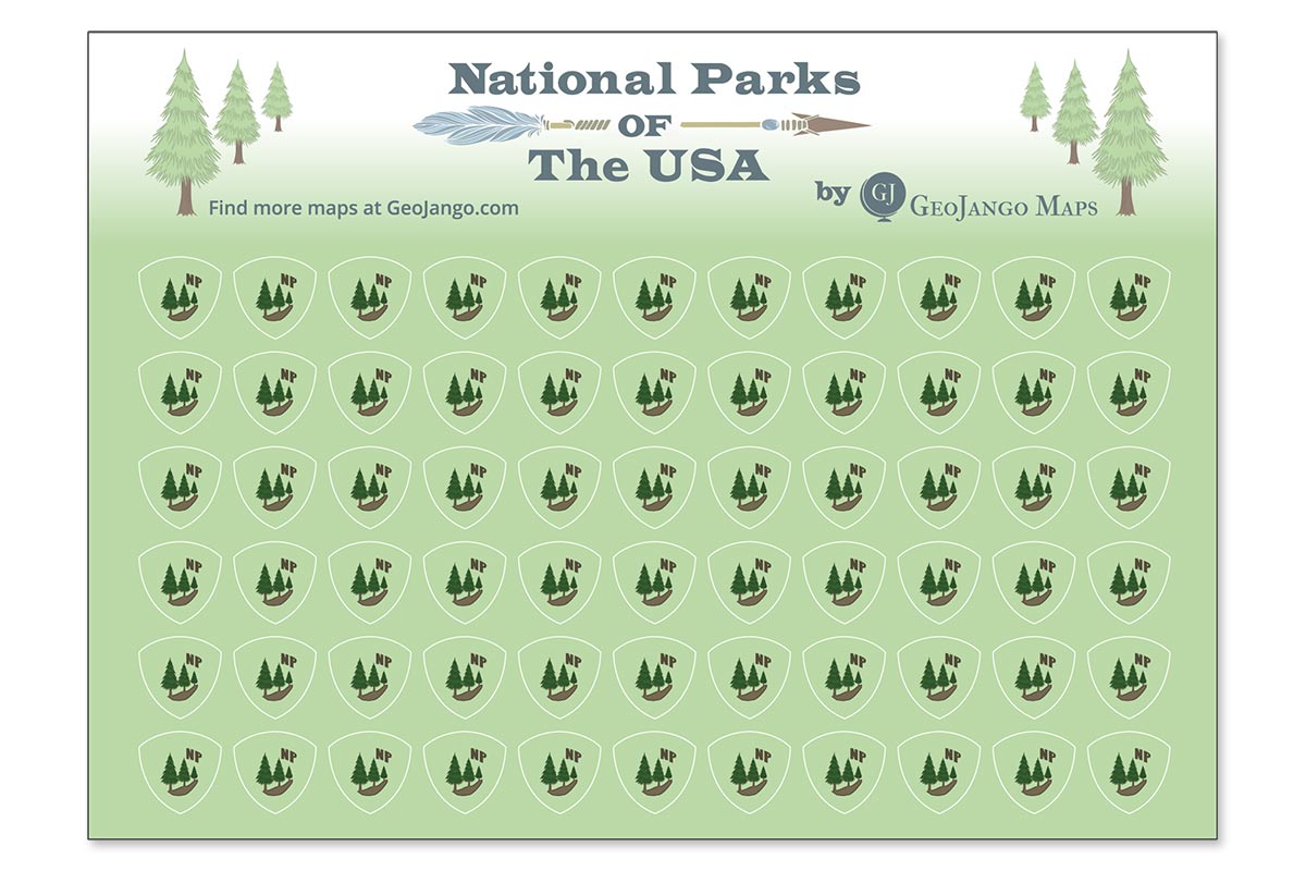 National Parks Sticker Map - Track Travels to NP Visitor Centers