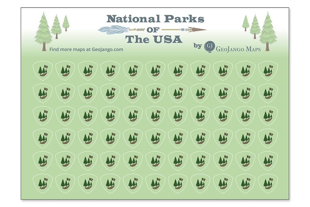 National Park Vinyl Stickers Green