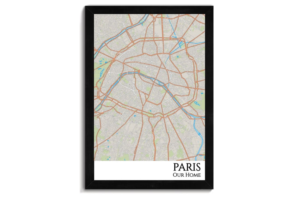 paris city map wall art