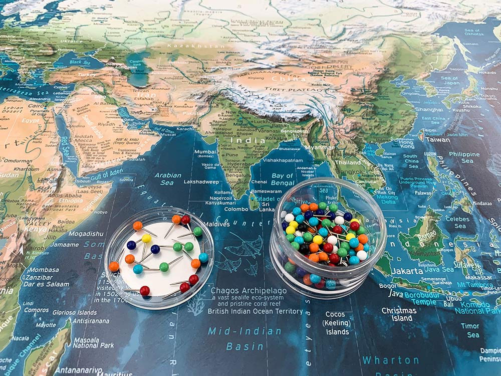 Push Pin Travel Map Large World Map Canvas World Map With