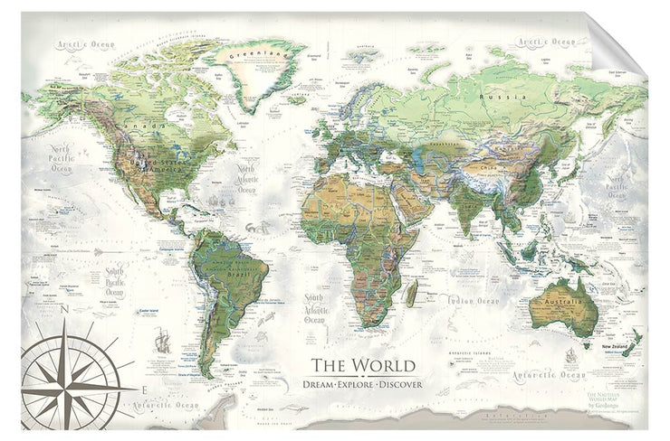 Peel and Stick World Map Wall Decal: Nautilus – GeoJango Maps