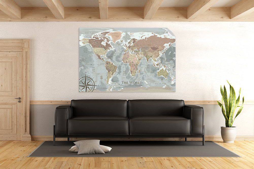 wall map of the world