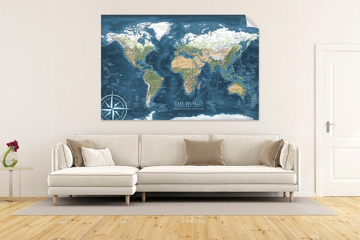 Voyager 2 Peel and Stick World Map Wall Decal – GeoJango Maps