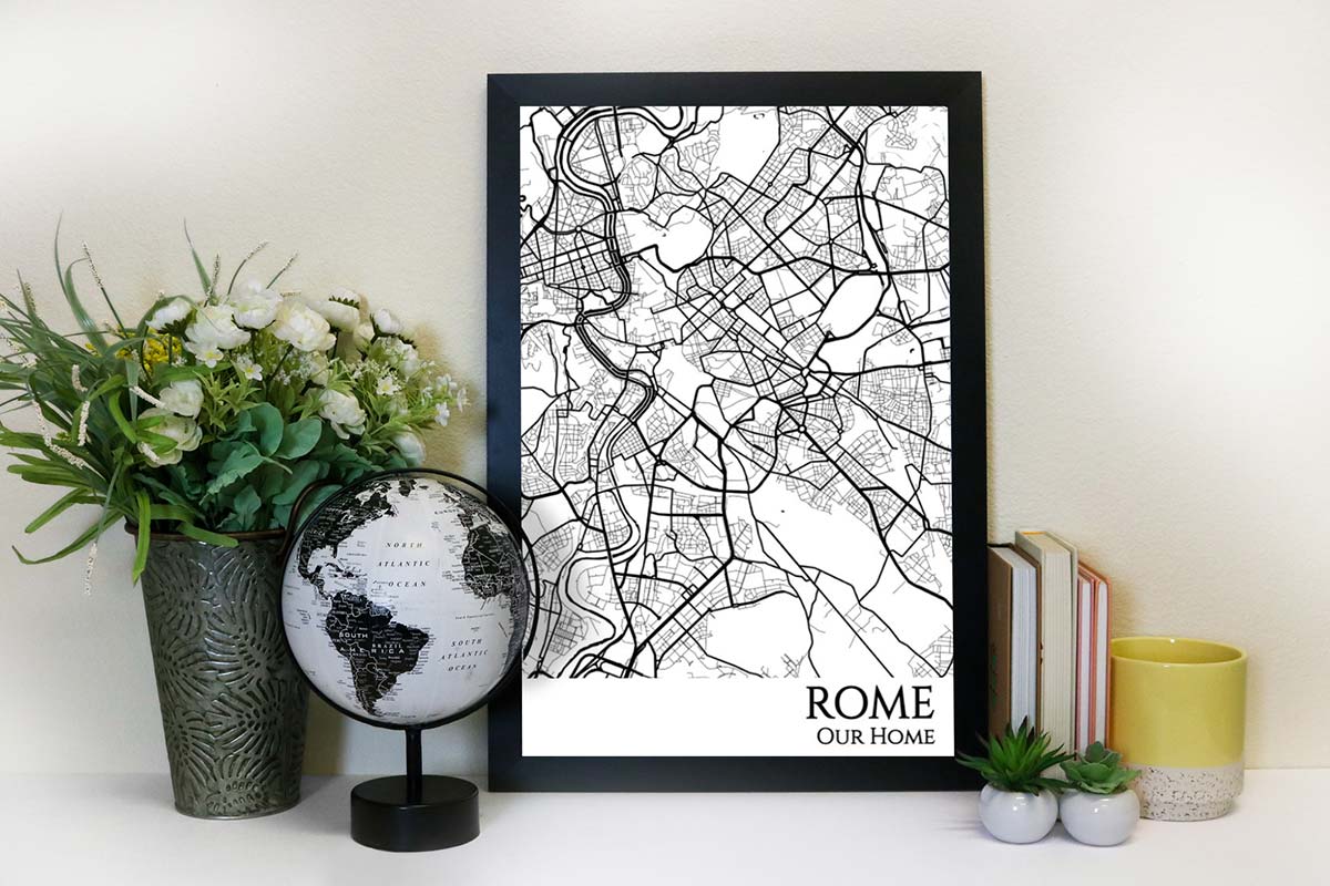 rome street map wall art