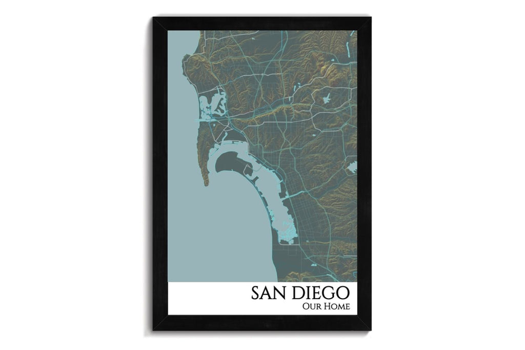 custom city map of san diego
