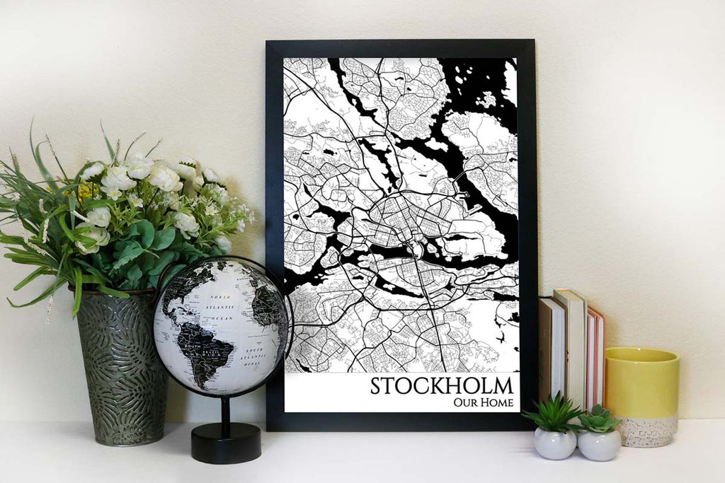 stockholm street map wall art