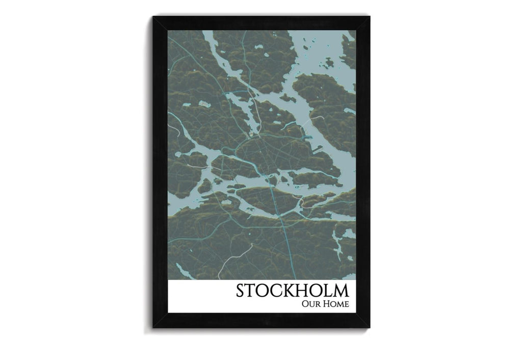 stockholm city map wall art