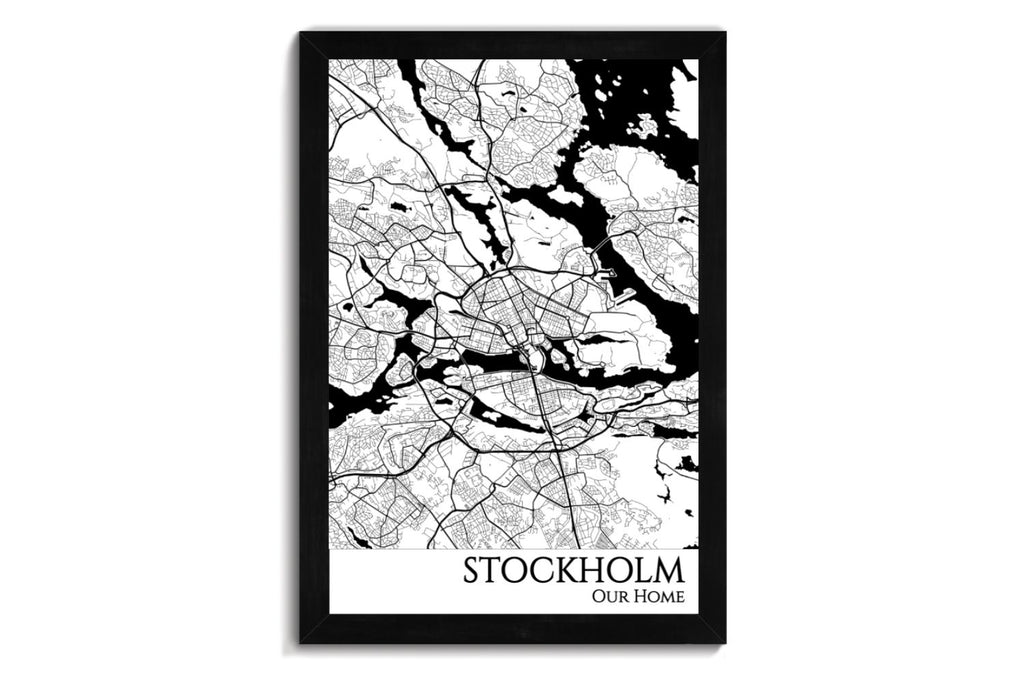 framed map of stockholm