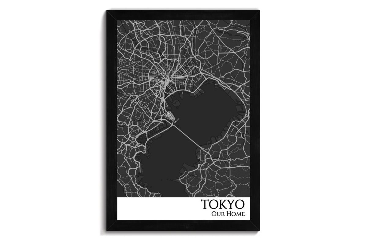 Tokyo Japan City Streets Push Pin Map Wall Art – GeoJango Maps