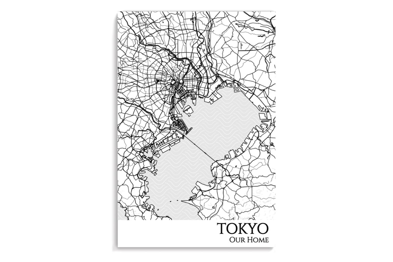Tokyo Japan City Streets Map Print Wall Art – GeoJango Maps